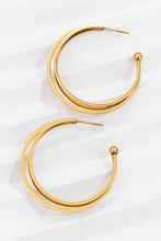 Load image into Gallery viewer, Mia Accessories - 18K Gold PVD Plated Waterproof Stainless Steel Hoop Earrings - 7132

