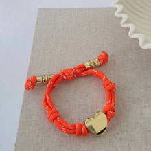 Load image into Gallery viewer, Pretty Simple - Knotty Cord Heart Bracelet - WATERPROOF
