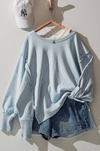 Load image into Gallery viewer, ORGANIC PIGMENT WASHED SWEATSHIRT TOP: CHARCOAL / S-2/M-2/L-2
