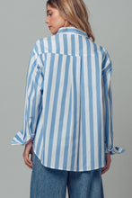 Load image into Gallery viewer, Urban Daizy - Oversized Stripe Button Down Collared Shirt
