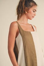 Load image into Gallery viewer, MIOU MUSE - D3367   COLOR BLOCK LINEN MINI DRESS
