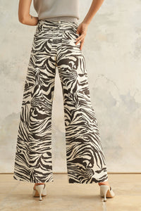 MIOU MUSE - P5255   ZEBRA PRINT STRETCH PANTS