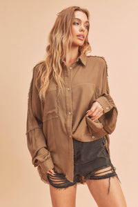 879AK Delilah Shirt: Black / L / Top