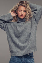 Load image into Gallery viewer, Urban Daizy - Relaxed Waffle Knit High Neck Sweater
