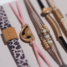 Load image into Gallery viewer, K'lani hair tie bracelets - "Wild" Animal Print with Pink Accent Hair Tie Bracelets
