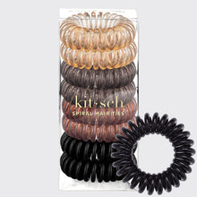 Load image into Gallery viewer, Spiral Hair Ties 8 Pack - Brunette
