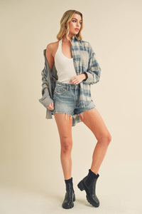8376EN Kambrie Plaid Shirt: Blue Multi / Contemporary / L