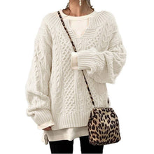 Load image into Gallery viewer, EmberLoom - Women Cable Knit Sweater Casual Ribbed Pattern Knit Top
