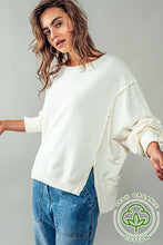 Load image into Gallery viewer, ORGANIC PIGMENT WASHED SWEATSHIRT TOP: CHARCOAL / S-2/M-2/L-2
