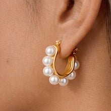 Load image into Gallery viewer, Mia Accessories - 18K Gold Plated Waterproof Stainless Steel Hoop Earrings - 7019
