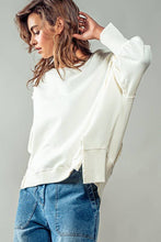 Load image into Gallery viewer, ORGANIC PIGMENT WASHED SWEATSHIRT TOP: CHARCOAL / S-2/M-2/L-2
