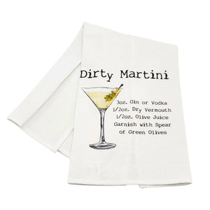 Driftless Studios - Dirty Martini Cocktail Bar Towel - Driftless Tea Towels