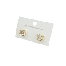 Load image into Gallery viewer, Pretty Simple - Bezel Diamond Stud Earrings - WATERPROOF
